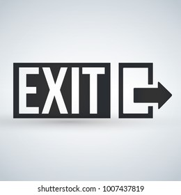 Emergency Exit sign, vector illustration isolated on white background.