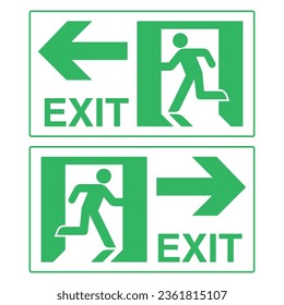 emergency exit sign , vector illustration