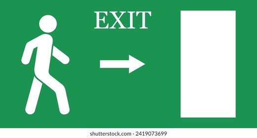 Emergency exit sign, vector illustration