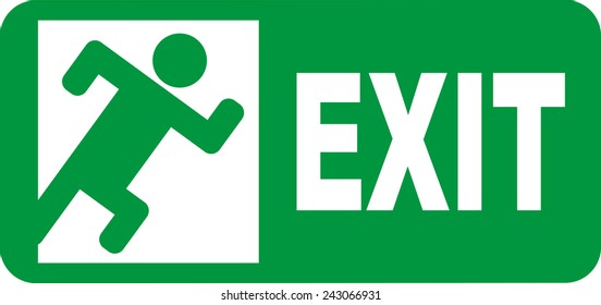 Similar Images, Stock Photos & Vectors of green exit emergency sign