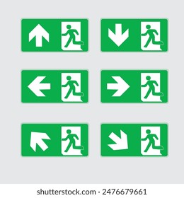 Emergency Exit Sign Vector Illustration