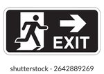 Emergency Exit Sign Vector – Running Man with Right Arrow Symbol