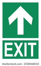 Emergency exit sign, warning sign green vector graphics