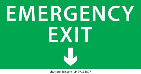 Emergency exit sign, warning sign plate, green color