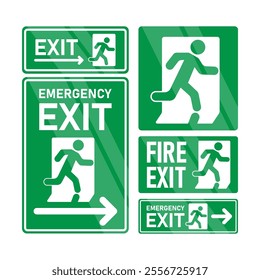 Emergency Exit Signage Vector Illustration