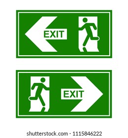 Emergency Exit Signs Set Man Running Stock Vector (Royalty Free ...