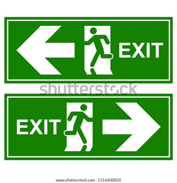 Emergency Exit Signs Set Man Running Stock Vector (Royalty Free) 1116600026