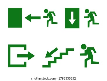 emergency exit signs. Vector illustration