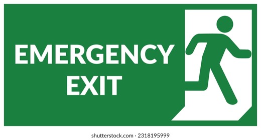 Emergency and Exit sign,Vector Illustration, Isolate on white background 