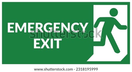 Emergency and Exit sign,Vector Illustration, Isolate on white background  [[stock_photo]] © 