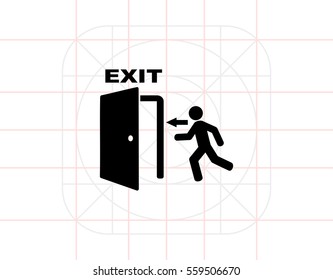 Emergency exit simple icon