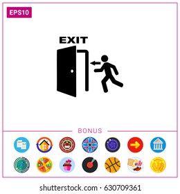 Emergency exit simple icon