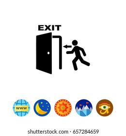 Emergency exit simple icon