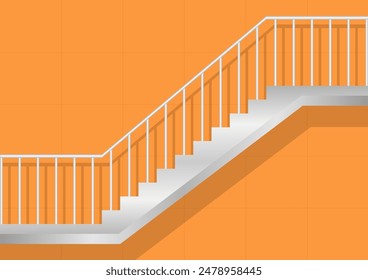 Emergency Exit Stair. Fire Exit Stair. Vector Illustration.