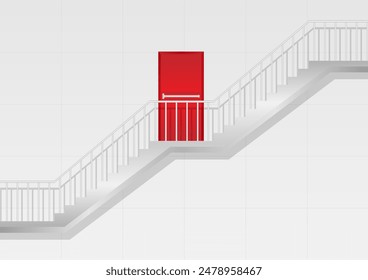 Escalera de salida de emergencia. Escalera de salida de incendios. Ilustración vectorial.