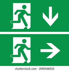 Emergency Exit Sticker Use Primevo Et Stock Vector (Royalty Free ...