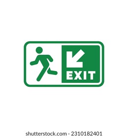 Icono de salida de emergencia aislado en fondo blanco