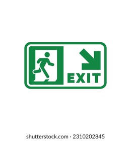 Emergency exit symbol icon isolated on white background