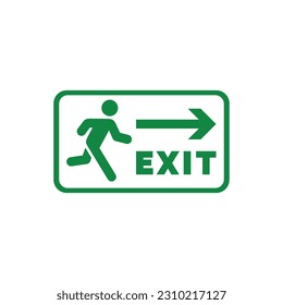 Emergency exit symbol icon isolated on white background
