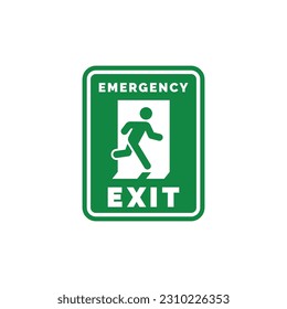 Emergency exit symbol icon isolated on white background