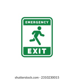 Emergency exit symbol icon isolated on white background