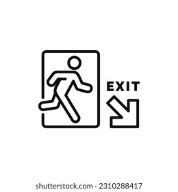 Icono de salida de emergencia aislado en fondo blanco