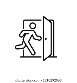 Emergency exit symbol icon isolated on white background