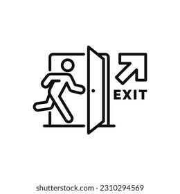 Emergency exit symbol icon isolated on white background