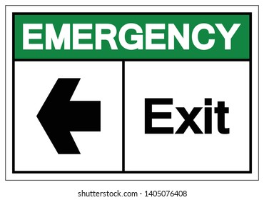Emergency Exit Symbol Sign, Vector Illustration, Isolate On White Background Label. EPS10  