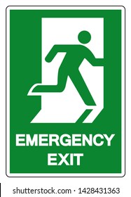 Emergency Exit Symbol Sign, Vector Illustration, Isolate On White Background Label. EPS10