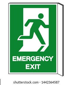Emergency Exit Symbol Sign, Vector Illustration, Isolate On White Background Label. EPS10