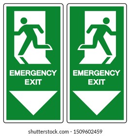 Emergency Exit Symbol Sign Vector Illustration Stock Vector (Royalty ...