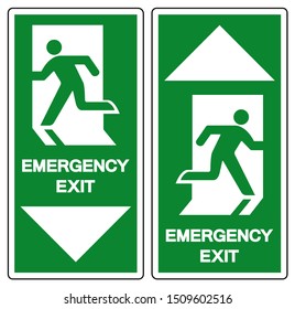 Emergency Exit Symbol Sign, Vector Illustration, Isolate On White Background Label. EPS10