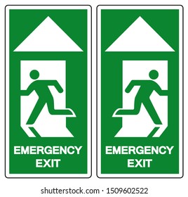 Emergency Exit Symbol Sign, Vector Illustration, Isolate On White Background Label. EPS10