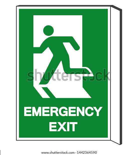 Emergency Exit Symbol Sign Vector Illustration Stock Vector Royalty Free