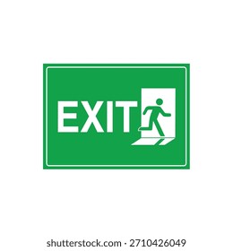 EMERGENCY EXIT Universal Egress Identification Sign - Obligatory Escape Route Marker Vector File Template