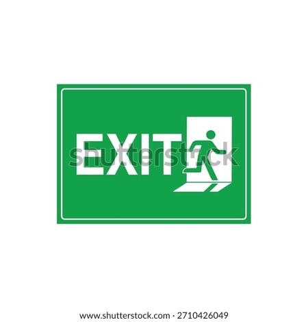EMERGENCY EXIT Universal Egress Identification Sign - Mandatory Escape Route Marker Vector File Template