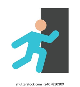 Emergency Exit Vector Flat Icon For Personal And Commercial Use.
