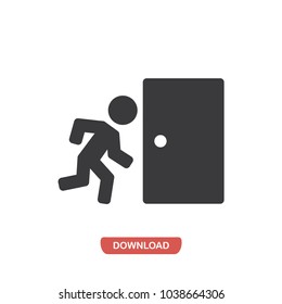 Emergency exit vector icon