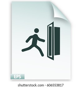 Emergency exit vector icon