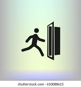 Emergency exit vector icon