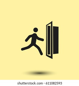 Emergency exit vector icon