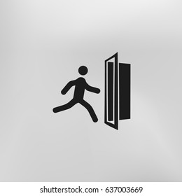 Emergency exit vector icon
