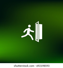 Emergency exit vector icon