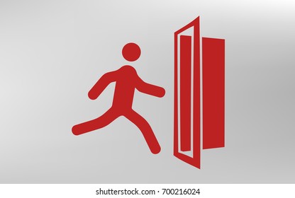 Emergency exit vector icon