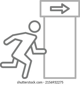 Emergency Exit vector icon. Can be used for printing, mobile and web applications.