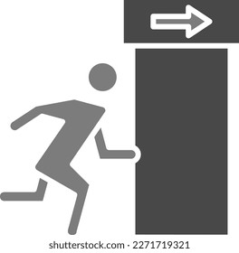 Emergency Exit vector icon. Can be used for printing, mobile and web applications.