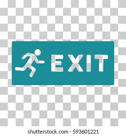 Emergency Exit vector icon. Illustration style is flat iconic soft blue symbol on a transparent background.