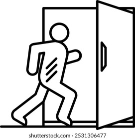 Línea de Vector de salida de emergencia Icon Design