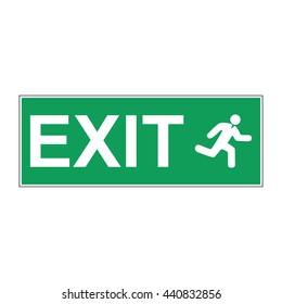 Emergency exit vector sign. Concept illustration for design.